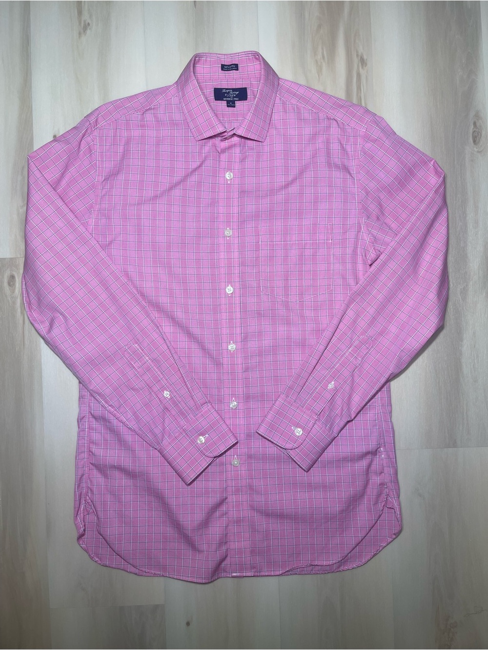 JCREW Thompson Shirtings 80s 2 Ply Wrinkle Free Sz M 15-15.5 Button Up Pink